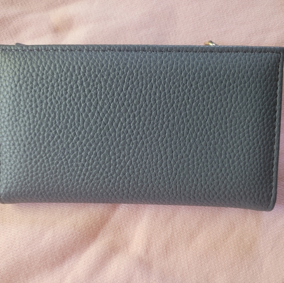 Womens nanette lepore slim card wallet navy gold - Picture 2 of 4